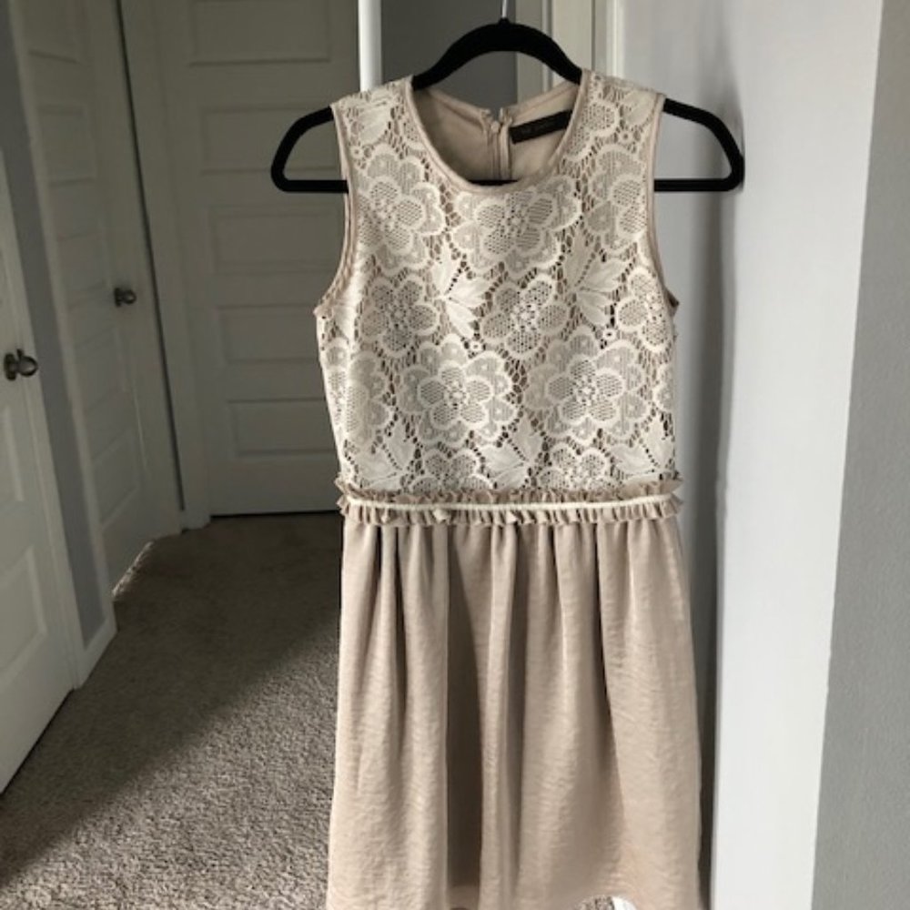 Tan Lace Dress